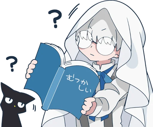 Стикер Ghost and black cat :: @line_stickers - 1