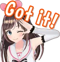 Стикер Kizuna AI Stickers :: @line_stickers - 10