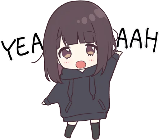 Sticker Menhera-chan. SD ENG :: @line_stickers - 1