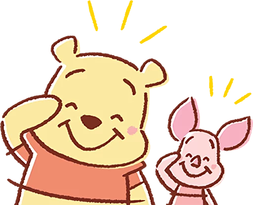 Pooh and Piglet (Lovely) :: @line_stickers - 