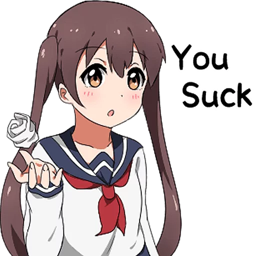 Sarcastic girl with pigtails - 