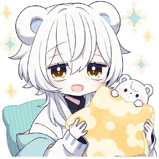 Sticker Белый медвежонок @Nyasticks - 10