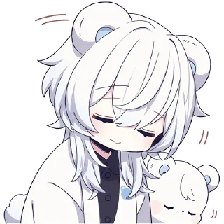 Sticker Белый медвежонок @Nyasticks - 9