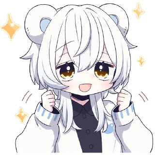 Sticker Белый медвежонок @Nyasticks - 3