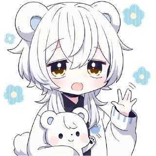 Sticker Белый медвежонок @Nyasticks - 4