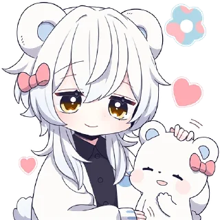 Sticker Белый медвежонок @Nyasticks - 11