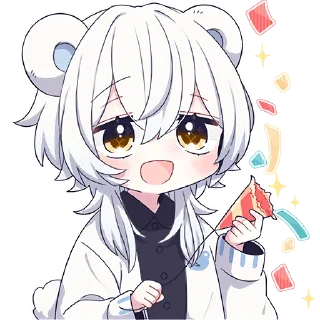 Sticker Белый медвежонок @Nyasticks - 2