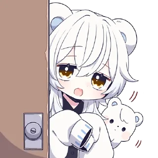 Sticker Белый медвежонок @Nyasticks - 5