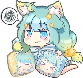 Sticker Lanmewko by @anime_stickerr - 3