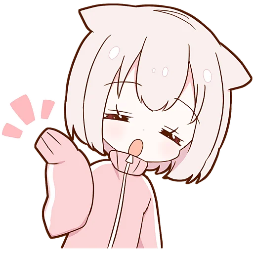 Стикер Lazy_MININEKO_girl_Nyasticks - 1