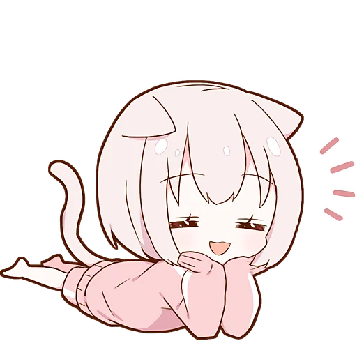 Стикер Lazy_MININEKO_girl_Nyasticks - 1