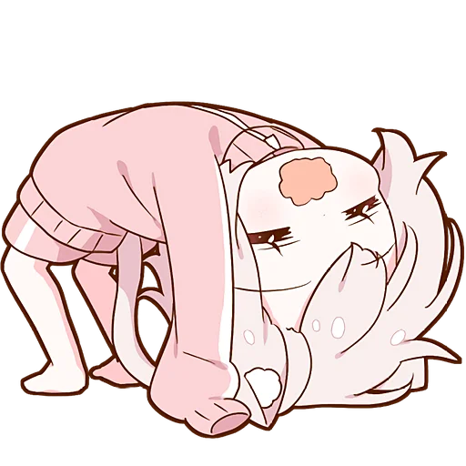 Стикер Lazy_MININEKO_girl_Nyasticks - 1