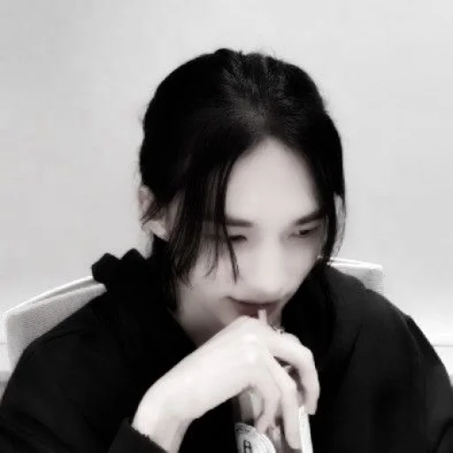 person human face black and white