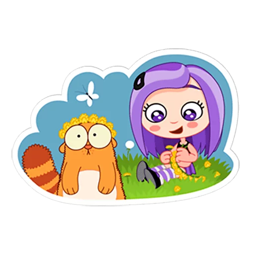 Sticker LegCat_Violet_1_rus - 1