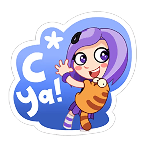Sticker LegCat_Violet_1_rus - 1