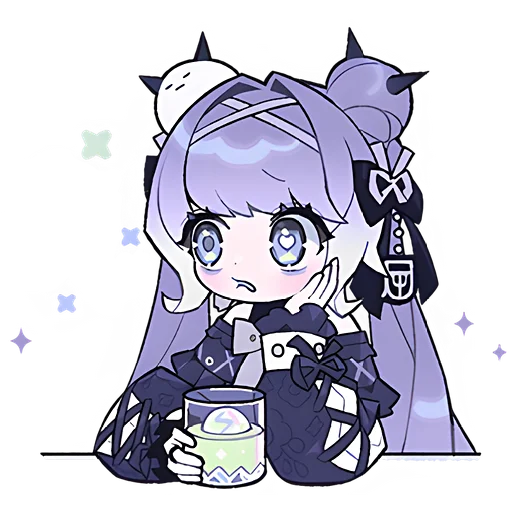 Стикер Ленивая-тян @Nyasticks - 3