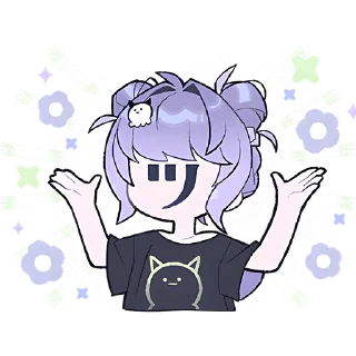 Стикер Ленивая-тян @Nyasticks - 4