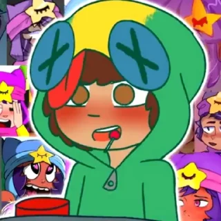 Sticker Зеленуха и сонный дрыщ - 5