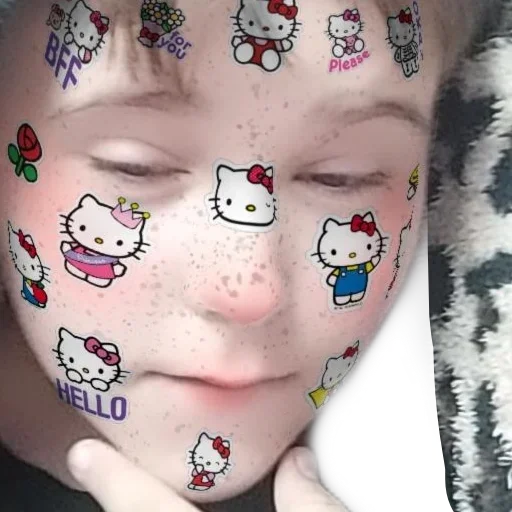 human face cheek text