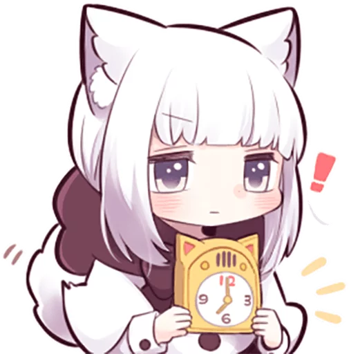 Little Black Wolf Girl - cartoon