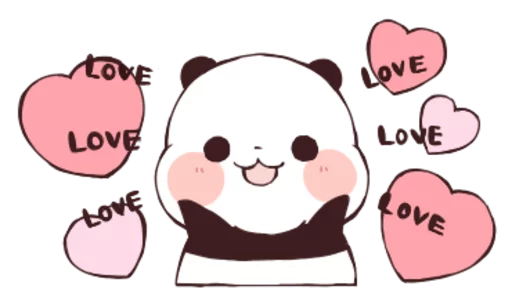 Стикер Love Love Yururin Panda - 1
