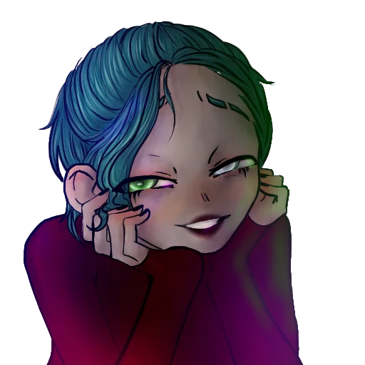 cartoon human face anime