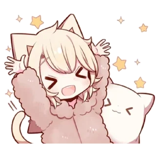 Sticker Сонная нэко @StickersPackRobot - 3