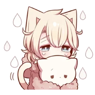 Sticker Сонная нэко @StickersPackRobot - 1