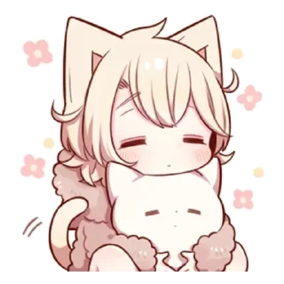 Sticker Сонная нэко @StickersPackRobot - 10