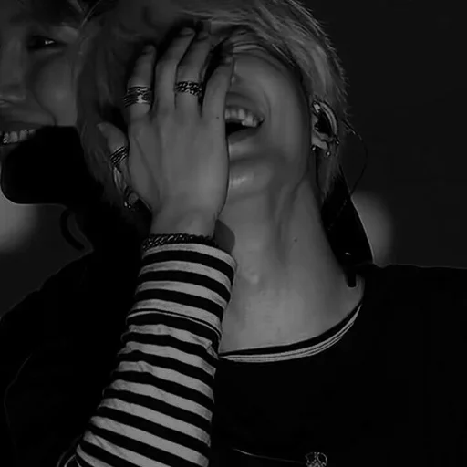 person human face black and white