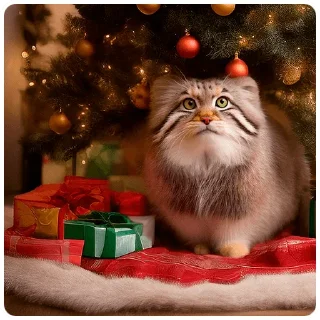 Sticker Winter Manul @animalplantspb - 0