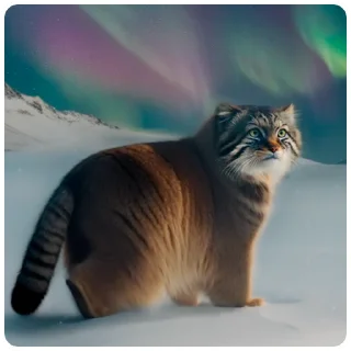 Sticker Winter Manul @animalplantspb - 1