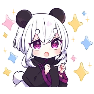 Стикер ᯤ Panda Girl┇@MaximXStore - 7