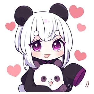 Стикер ᯤ Panda Girl┇@MaximXStore - 2