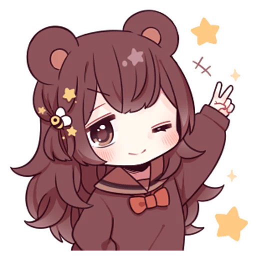 Sticker Медведица-тян @nyasticks - 9