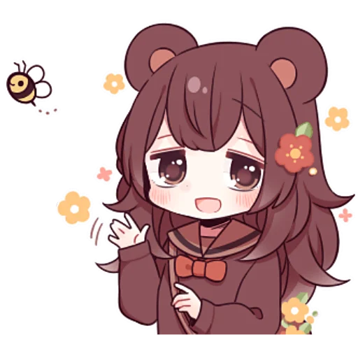 Sticker Медведица-тян @nyasticks - 2