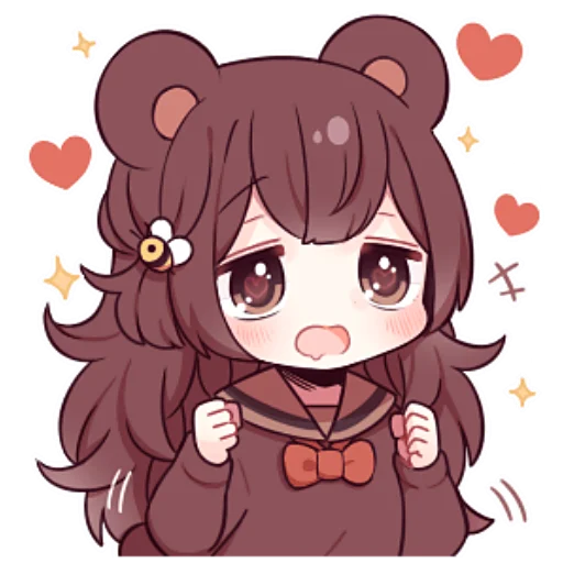 Sticker Медведица-тян @nyasticks - 0