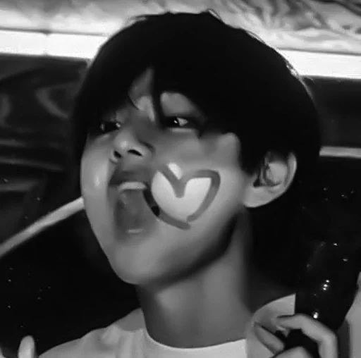 black and white human face lip