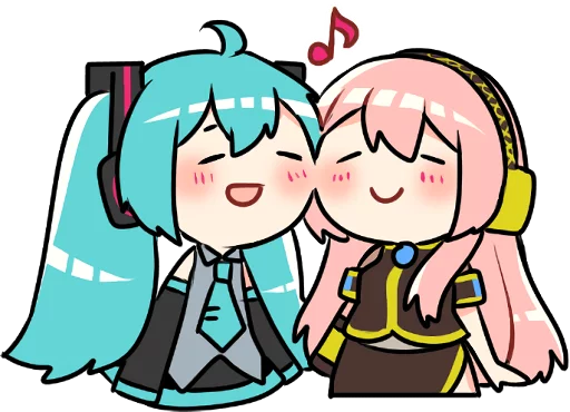 Стикер LINE|Hatsune Miku & Megurine Luka|masumofu|@GiStickers - 9