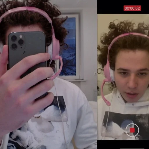 person headphones human face