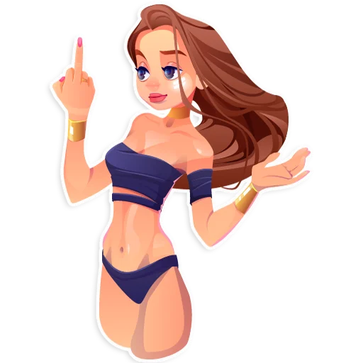 cartoon stomach woman