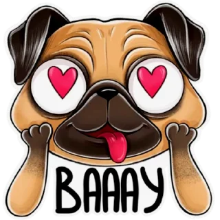 Стикер Мопс - 10