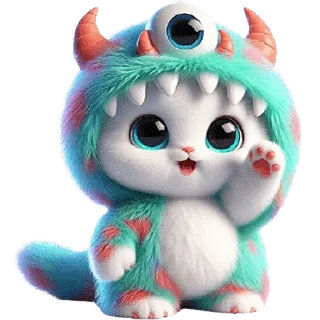 Стикер Пушистые монстры 2 @Nyasticks - 9