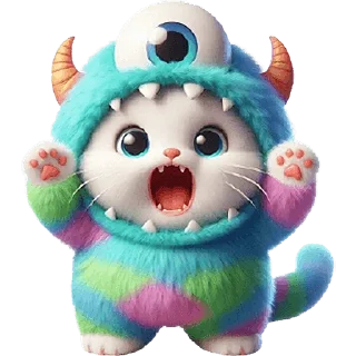 Стикер Пушистые монстры 2 @Nyasticks - 8