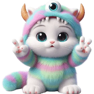 Стикер Пушистые монстры 2 @Nyasticks - 1