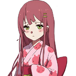 Стикер Угрюмая-тян 4 @Nyasticks - 2