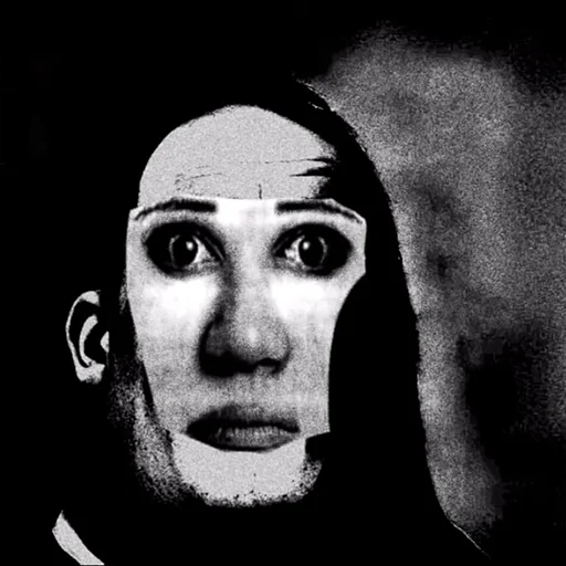 black and white portrait human face