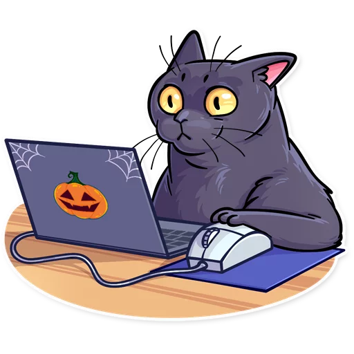 кошка компьютер ноутбук