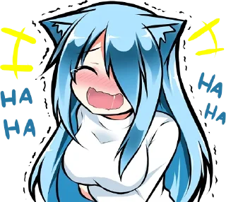 Sticker Muki Shy Cat - @Anime_Stickers_Pack - 1