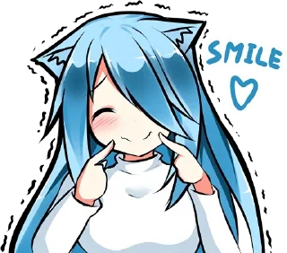 Sticker Muki Shy Cat - @Anime_Stickers_Pack - 6